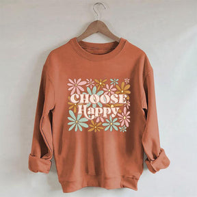 Choisissez le sweat-shirt imprimé Happy Flowers