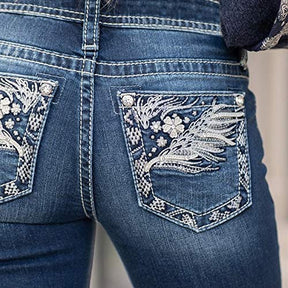 Jean micro évasé en denim slim extensible
