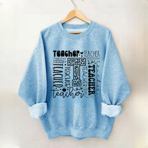 Lehrer-Sweatshirt mit Buchstaben-Print