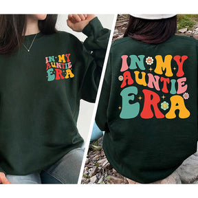 Sweat-shirt imprimé sur le côté In My Auntie Era 2