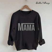 Sweat-shirt rétro Mama à carreaux