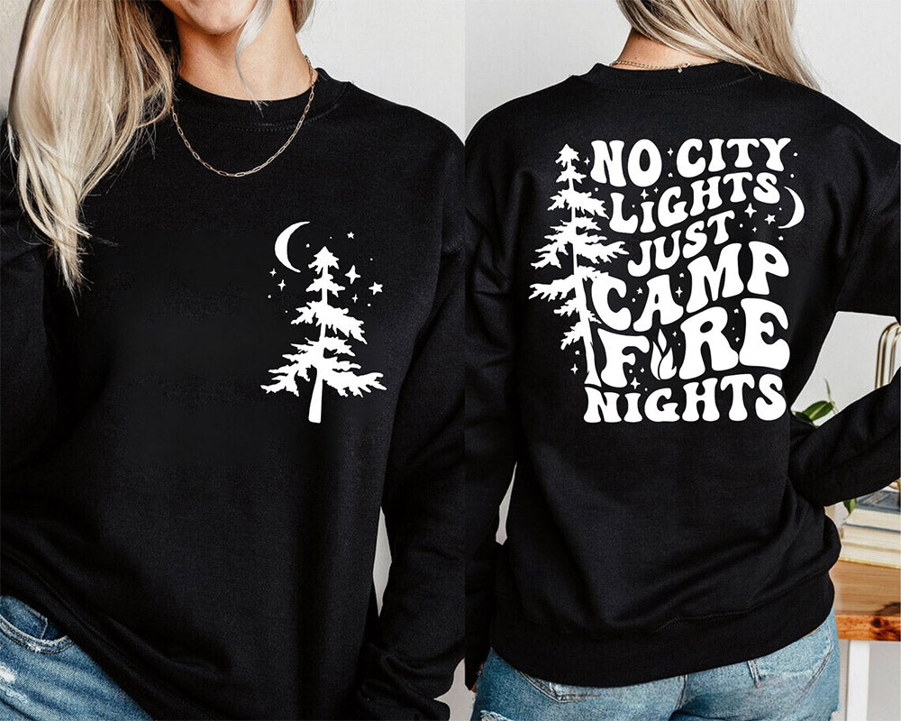 Camp Life - Sweat-shirt imprimé arbre de vie et lettres