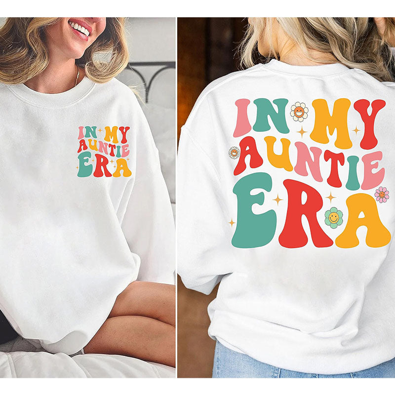 Sweat-shirt imprimé sur le côté In My Auntie Era 2