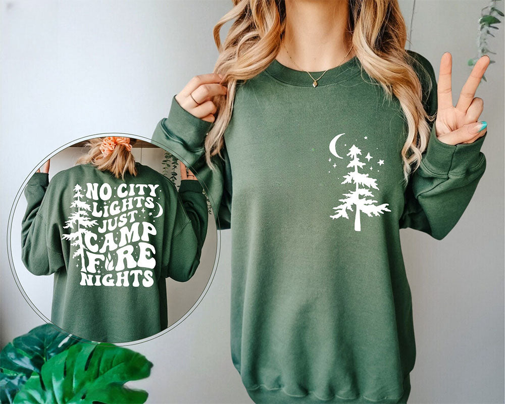 Camp Life - Sweat-shirt imprimé arbre de vie et lettres