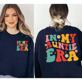 Sweat-shirt imprimé sur le côté In My Auntie Era 2