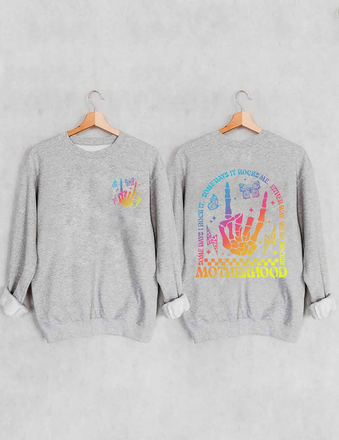 Maternité, un jour, je le rock, sweat-shirt à double imprimé