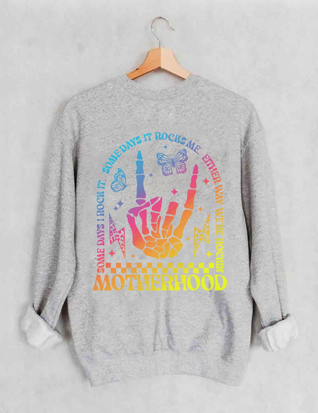 Maternité, un jour, je le rock, sweat-shirt à double imprimé