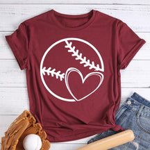 T-shirt coeur d'amour de baseball