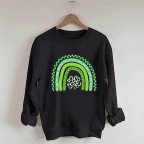 Kleeblatt-Leopard-Regenbogen-Sweatshirt