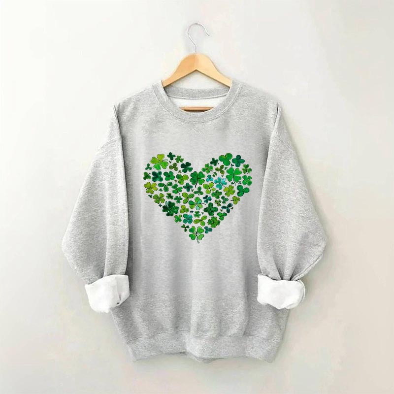 Sweat-shirt Clover Heart pour la Saint-Patrick