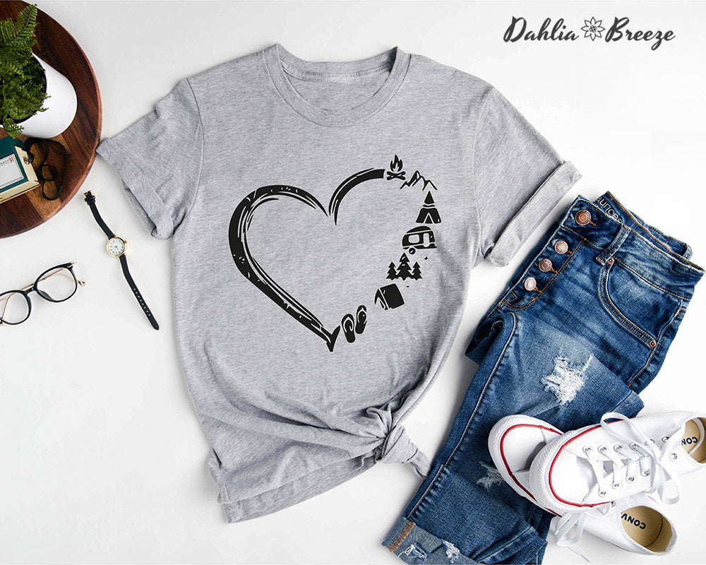 T-shirt Camp Lover Camping Coeur