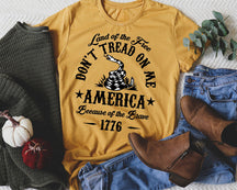 T-shirt Land Of The Free, ne marchez pas sur moi