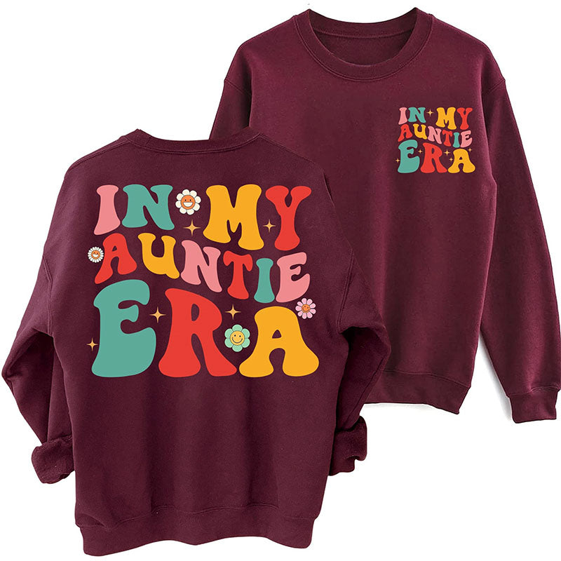 Sweat-shirt imprimé sur le côté In My Auntie Era 2