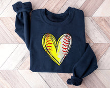 Sweat-shirt coeur en détresse softball