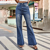 Jean mode bootcut délavé