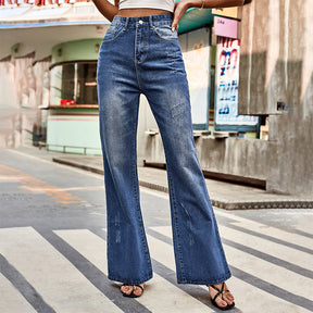 Jean mode bootcut délavé