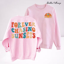 Sweat-shirt à col rond Forever Chasing Sunsets