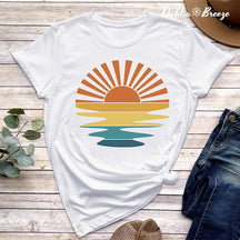 T-shirt ondulé rétro Sunset Rays