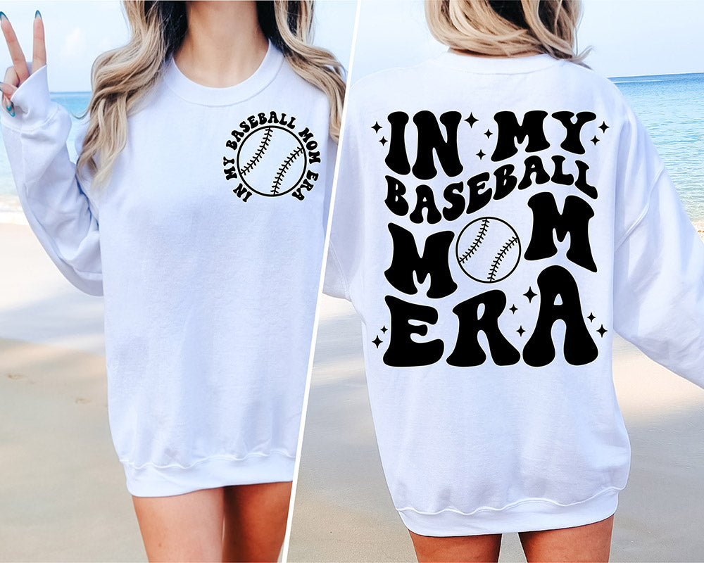 Sweat-shirt Dans mon époque de maman de baseball