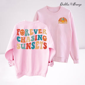 Sweat-shirt à col rond Forever Chasing Sunsets