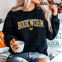 Sweat-shirt Floral Bookworm Book Lover