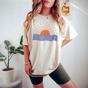 T-shirt plage coucher de soleil