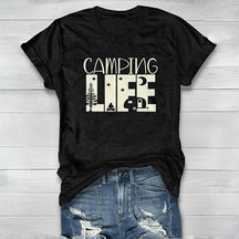 T-shirt ras du cou imprimé Camping Life