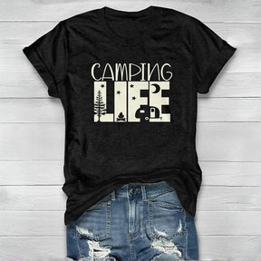 T-shirt ras du cou imprimé Camping Life