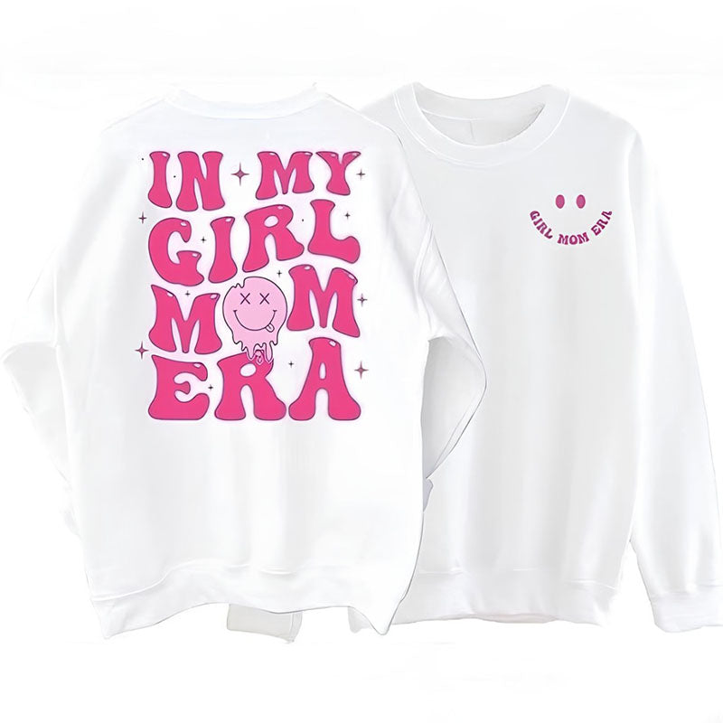 Sweat-shirt à col rond 2 côtés In My Girl Mom Era