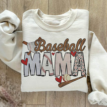Sweat-shirt rétro imprimé maman baseball