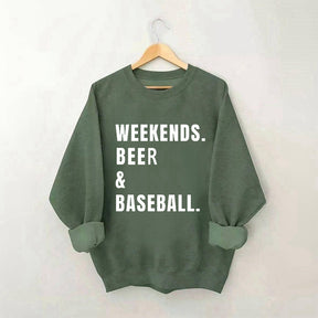 Sweat-shirt de baseball à la bière du week-end