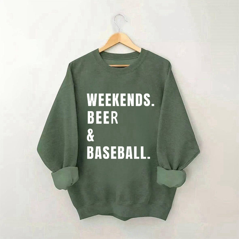 Sweat-shirt de baseball à la bière du week-end