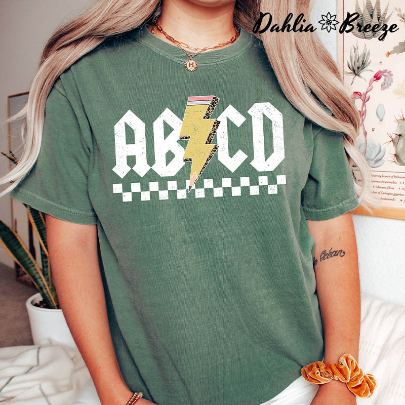 T-shirt à col rond pour professeur Abcd