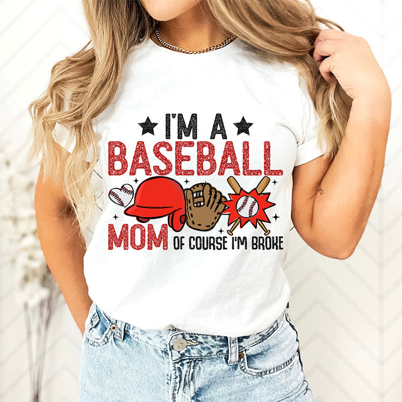 T-shirt imprimé drôle de maman de baseball
