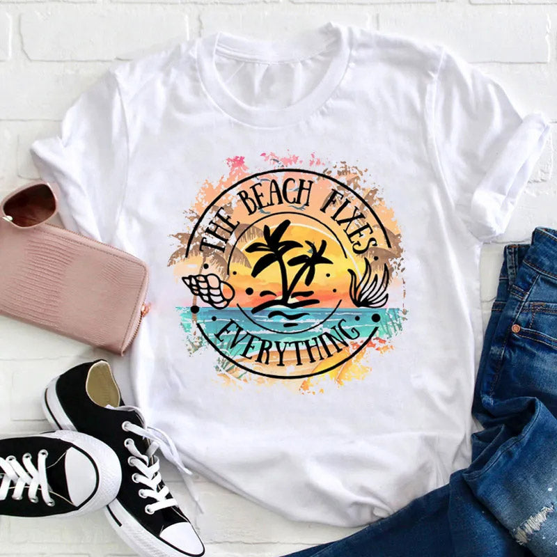 T-shirt La plage répare tout
