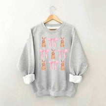 Sweat-shirt Joyeuses Pâques avec nœud en forme de lapin