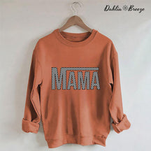 Sweat-shirt rétro Mama à carreaux