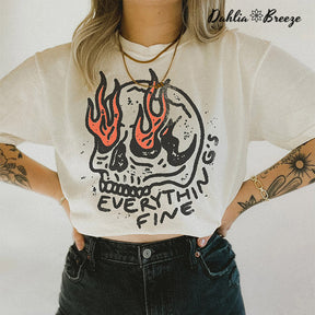 Everything Is Fine Vintage Skull T-shirt