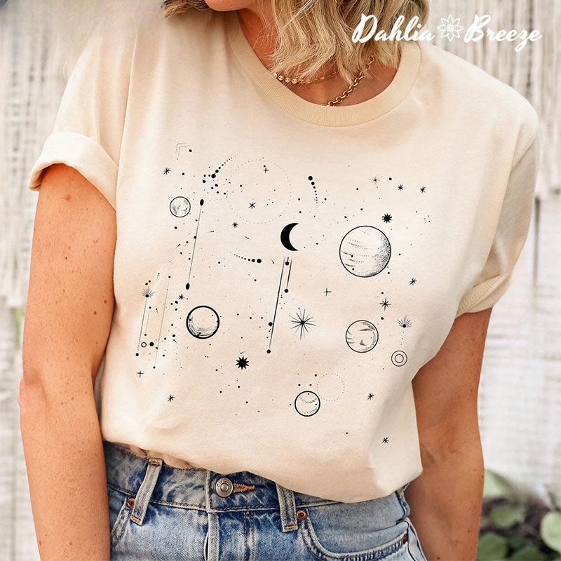 T-shirt esthétique d’astronomie de lune