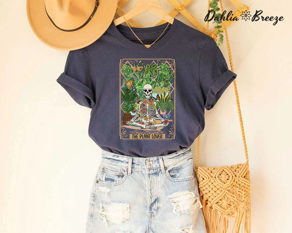 T-shirt squelette floral The Plant Lover