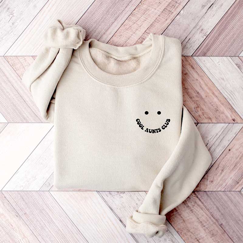 Cool Aunts Club Letter Print Sweatshirt