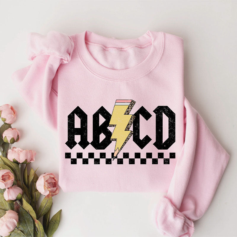 Retro ABCD Teacher Sweatshirt