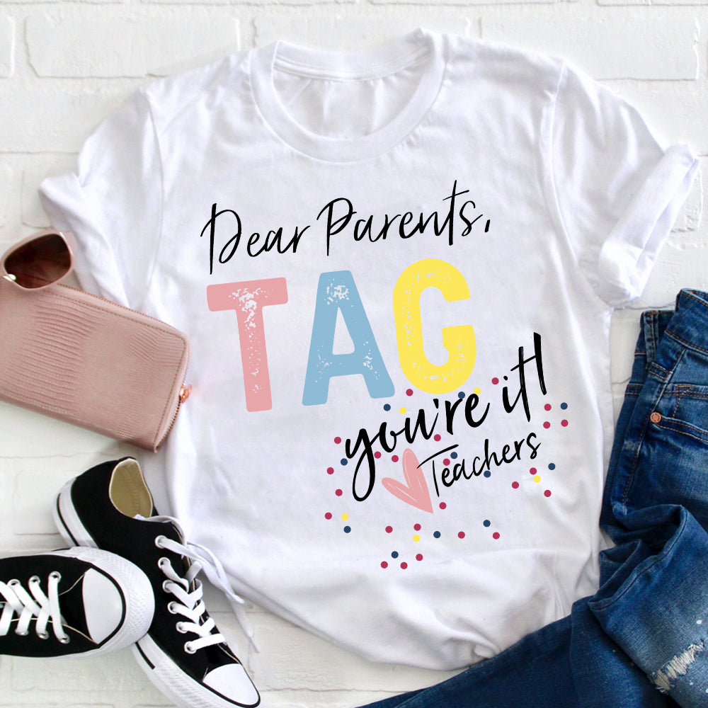 T-shirt Étiquette Chers Parents