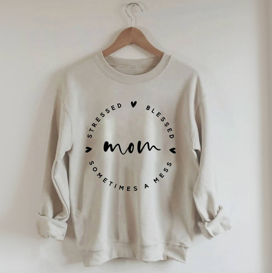 Mama gestresst, gesegnet, manchmal ein Chaos-Sweatshirt