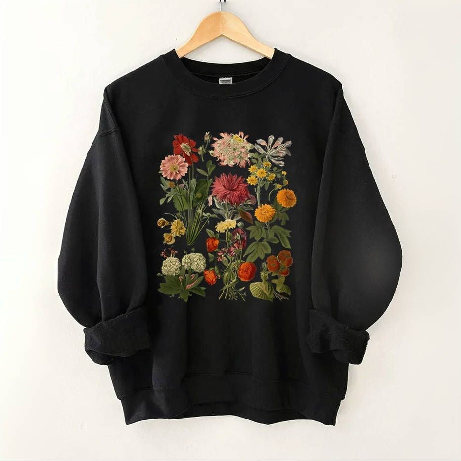 Sweat-shirt à fleurs vintage Cottagecore