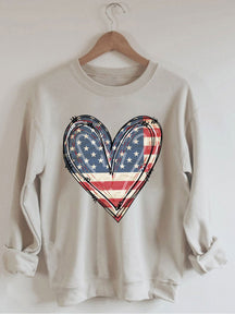 Sweat-shirt coeur drapeau américain