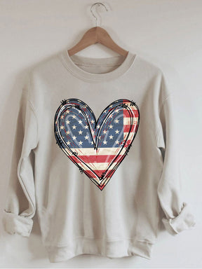 Sweat-shirt coeur drapeau américain