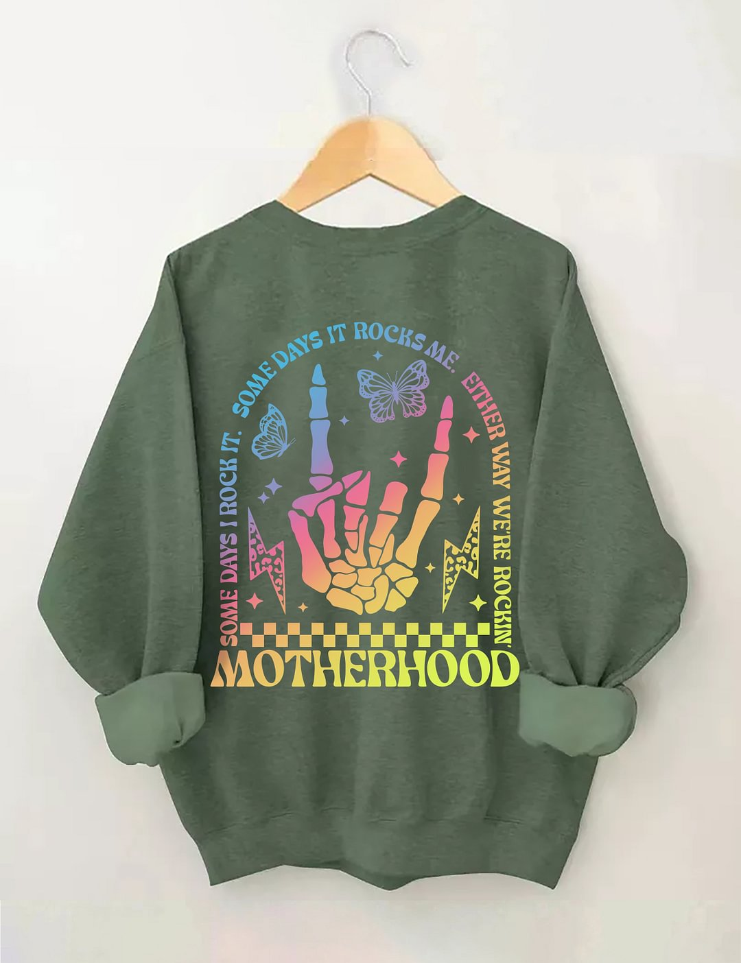 Maternité, un jour, je le rock, sweat-shirt à double imprimé