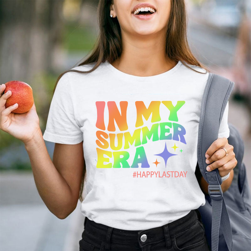T-shirt Joyeux dernier jour dans mon ère d’été pour professeur