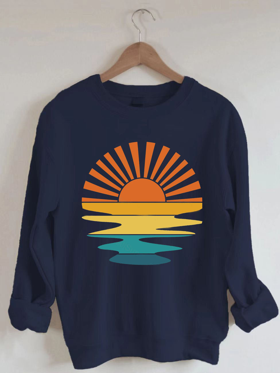 Sweat-shirt ondulé rétro Sunset Rays